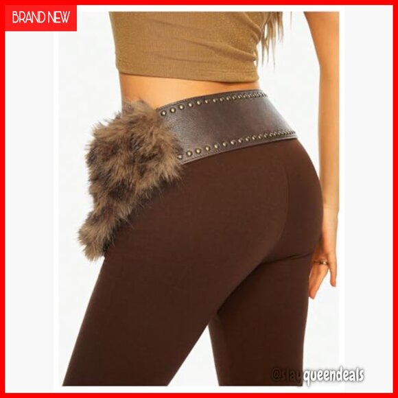 Faux Fur Leopard Print Wide Waist Tie Belt Western Cowgirl Style